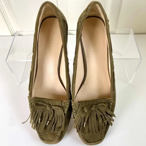 Nine West Olive Suede Moccasins - Picture 4 of 12